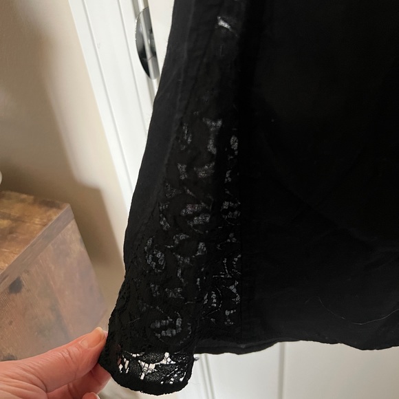 Nine West black and lace western style shirt dress with metal snaps size XL - Picture 6 of 6